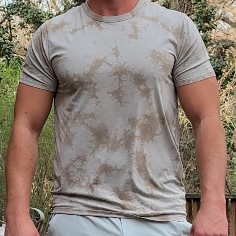 Lululemon Men's Tie-Dye Short Sleeve Tee - Beige & Taupe